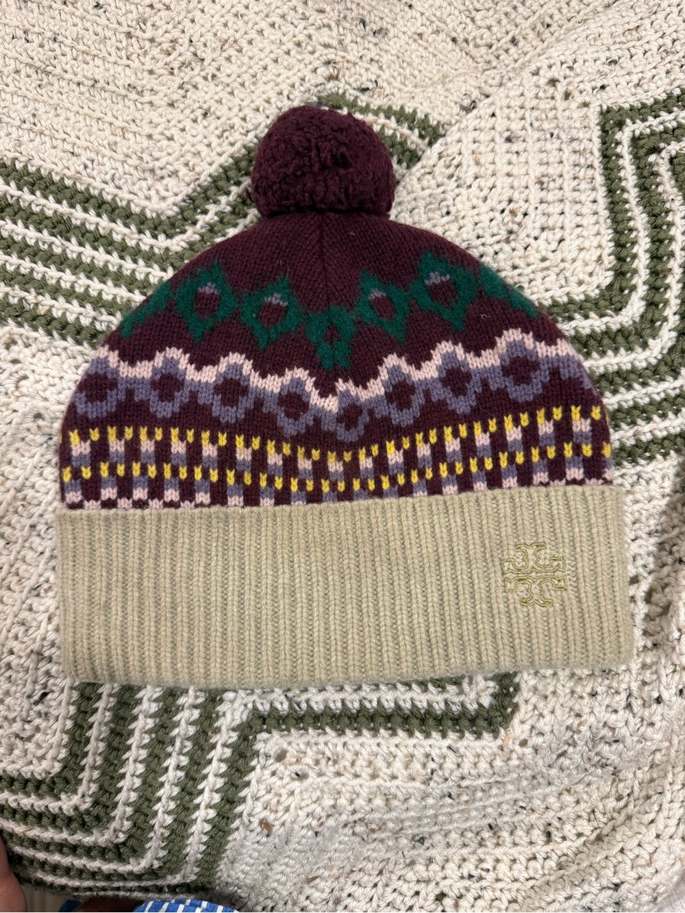 Tory Burch Pom Knit Beanie